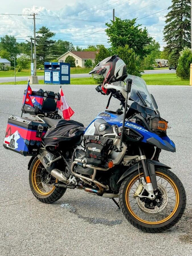 Loaded BMW motorcycle